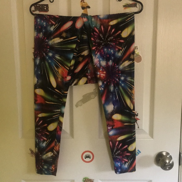 EL STYLE FIREWORK DESIGN LEGGINGS ONESIZE - Picture 2 of 4